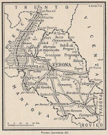 Provincia Di Verona - 1953 Mappa Epoca - Vintage Map - Carte Geographique