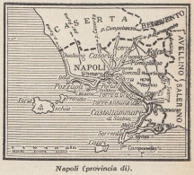 Provincia Di Napoli - 1953 Mappa Epoca - Vintage Map - Carte Geographique