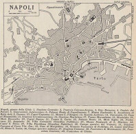 Pianta Della Città Di Napoli - 1953 Mappa Epoca - Vintage Map - Carte Geographique