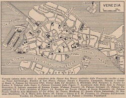 Pianta Della Città Di Venezia - 1953 Mappa Epoca - Vintage Map - Cartes Géographiques