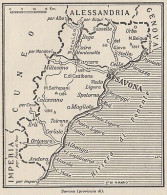 Provincia Di Savona - 1953 Mappa Epoca - Vintage Map - Geographical Maps