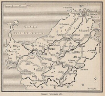 Provincia Di Sassari - 1953 Mappa Epoca - Vintage Map - Geographical Maps