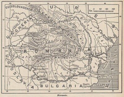 Romania - 1953 Mappa Epoca - Vintage Map - Carte Geographique