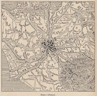 Roma E Dintorni - 1953 Mappa Epoca - Vintage Map - Mapas Geográficas