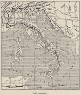 Italia - Orografia - 1953 Mappa Epoca - Vintage Map - Carte Geographique