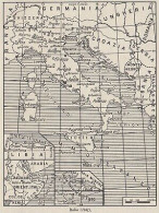 Italia Nel 1942 - 1953 Mappa Epoca - Vintage Map - Cartes Géographiques