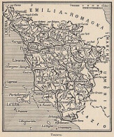 Toscana - 1953 Mappa Epoca - Vintage Map - Carte Geographique