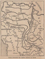 Avance Successive Des Armées Ennemies En Serbie - Mappa - 1915 Vintage Map - Cartes Géographiques