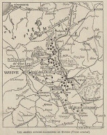 Les Armées Austro-Allemandes En Russie - Mappa Epoca - 1915 Vintage Map - Landkarten