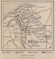 Bataille De L'Yser - Mappa Epoca - 1915 Vintage Map - Carte Geographique