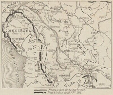 Monténegro - Albanie - Bulgarie - Première Guerre Mondiale - 1915 Old Map - Cartes Géographiques