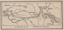 Croquis Schématique De La Bataille De La Marne - France - 1915 Vintage Map - Cartes Géographiques