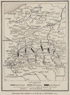 Belgique - Namur - Meziéres - Mons - Belgique - Mappa - 1915 Vintage Map - Cartes Géographiques