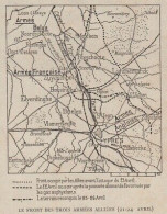 Ypres - Belgique - Le Front Des Trois Armèes Alliées - 1915 Vintage Map - Carte Geographique