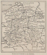 Bataille De Charleroi Et Des Ardennes - Belgique - 1915 Vintage Map - Cartes Géographiques