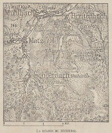 La Région De Metzeral - France - Mappa Epoca - 1915 Vintage Map - Carte Geographique