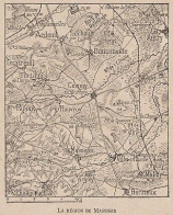 La Région De Massiges - France - Mappa Epoca - 1915 Vintage Map - Cartes Géographiques