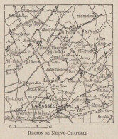 Région De Neuve-Chapelle - France - Mappa Epoca - 1915 Vintage Map - Carte Geographique