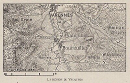 La Région De Vauquois - France - Mappa Epoca - 1915 Vintage Map - Carte Geographique