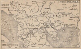 Première Guerre Mondiale - Front Balkanique - Mappa - 1917 Vintage Map - Cartes Géographiques