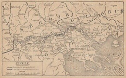 Première Guerre Mondiale - Les Opérations Dans Les Balkans - 1917 Old Map - Carte Geographique