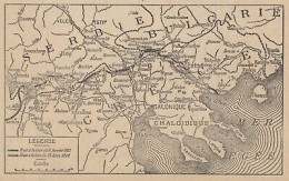 Première Guerre Mondiale - Les Opérations Dans Les Balkans - 1917 Old Map - Cartes Géographiques