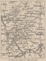 Belgique - Wervico - Menin - Rouler - Ypres - Mappa - 1917 Vintage Map - Geographical Maps