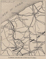 La Menace Anglaise Sur Le Front Des Flandres - Mappa - 1917 Vintage Map - Mapas Geográficas