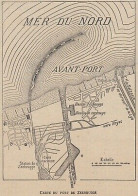 Carte Du Port De Zeebrugge - Belgique - Mappa Epoca - 1917 Vintage Map - Mapas Geográficas