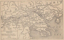 Première Guerre Mondiale - Les Opérations En Orient - 1917 Vintage Map - Cartes Géographiques