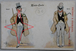 MONACO.  Belle Illustration Satyrique Sur Le CASINO - AVANT - APRES - (Vers 1900). - Spielbank