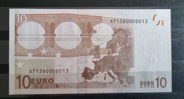 1 X 10€ Euro Draghi P016A3 X71260000013 - UNC RARE Number - 10 Euro