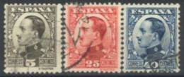 SPAIN, 1930, KING ALFONSO XIII STAMPS SET OF 3, # 407,411, &413, USED. - Usados