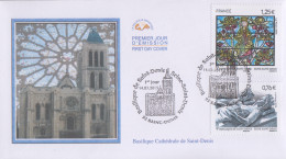 Enveloppe  FDC  1er  Jour  FRANCE   Paire    Basilique  Cathédrale  De   SAINT  DENIS    2015 - 2010-2019