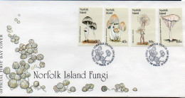 FLOWERS - FIJI - 1977 - HIBISCUSS SET OF 4 ON ILLUSTRATED FIRST DAY COVER - Hongos