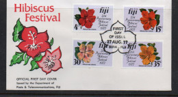 FLOWERS - FIJI - 1977 - HIBISCUSS SET OF 4 ON ILLUSTRATED FIRST DAY COVER - Otros & Sin Clasificación