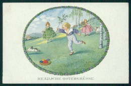 Artist Signed Pauli Ebner Children Easter MM Vienne Serie 1251 Postcard TC2390 - Otros & Sin Clasificación