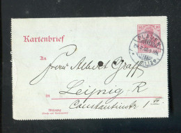 "DEUTSCHES REICH" 1903, Kartenbrief Mit Stempel "PLAUEN" Nach Leipzig (R1120) - Sobres