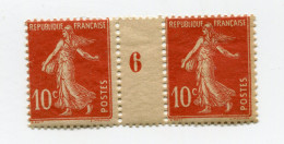FRANCE N°138 *  EN PAIRE AVEC MILLESIME 6 ( 1916 ) - Millesimi
