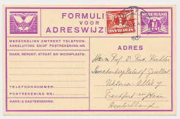 Verhuiskaart G.10 Bijfrankering Ginneken - Duitsland 1932 - Covers & Documents