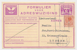 Verhuiskaart G.10 Bijfrankering S Gravenhage - Zwitserland 1931 - Covers & Documents