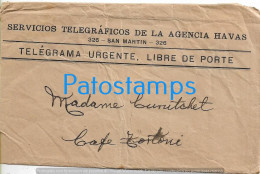 227144 ARGENTINA BUENOS AIRES COVER TELEGRAFO TELEGRAMA URGENTE AGENCIA HAVAS YEAR 1904 NO POSTAL POSTCARD - Sonstige & Ohne Zuordnung