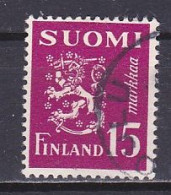 Finland, 1950, Lion, 15mk, USED - Used Stamps