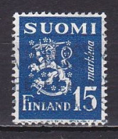 Finland, 1948, Lion, 15mk, USED - Oblitérés