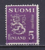 Finland, 1945, Lion, 5mk/Purple, USED - Used Stamps