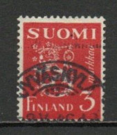 Finland, 1945, Lion, 3mk/Red, USED - Usados