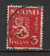 Finland, 1945, Lion, 3mk/Red, USED - Gebraucht