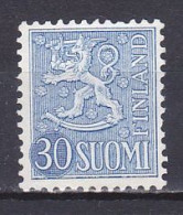 Finland, 1956, Lion, 30mk, UNUSED NO GUM - Unused Stamps