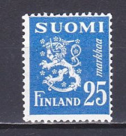 Finland, 1952, Lion, 25mk, UNUSED NO GUM - Nuovi