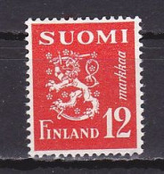 Finland, 1950, Lion, 12mk, UNUSED NO GUM - Unused Stamps